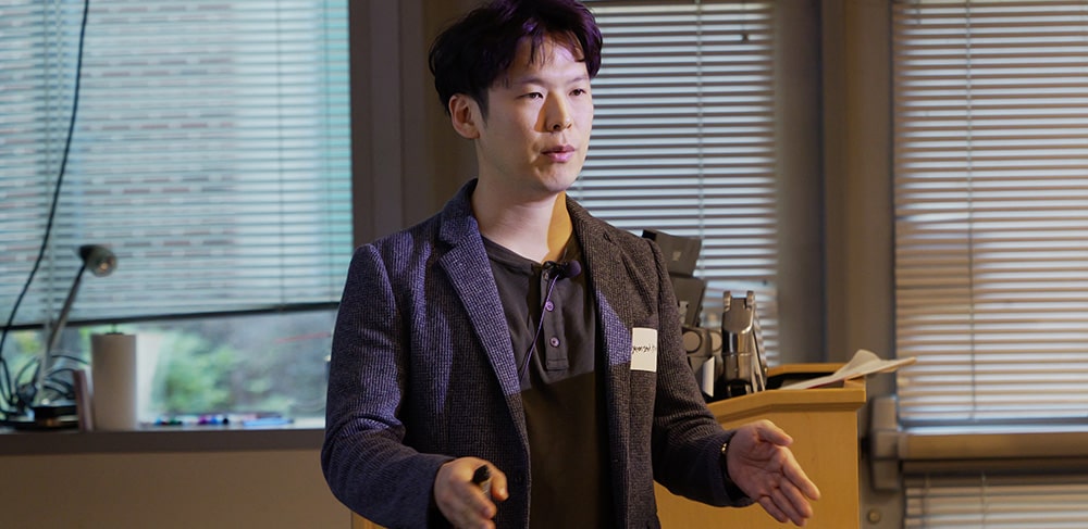 Postdoc presenting research at Georgia Tech Postdoctoral Research Symposium