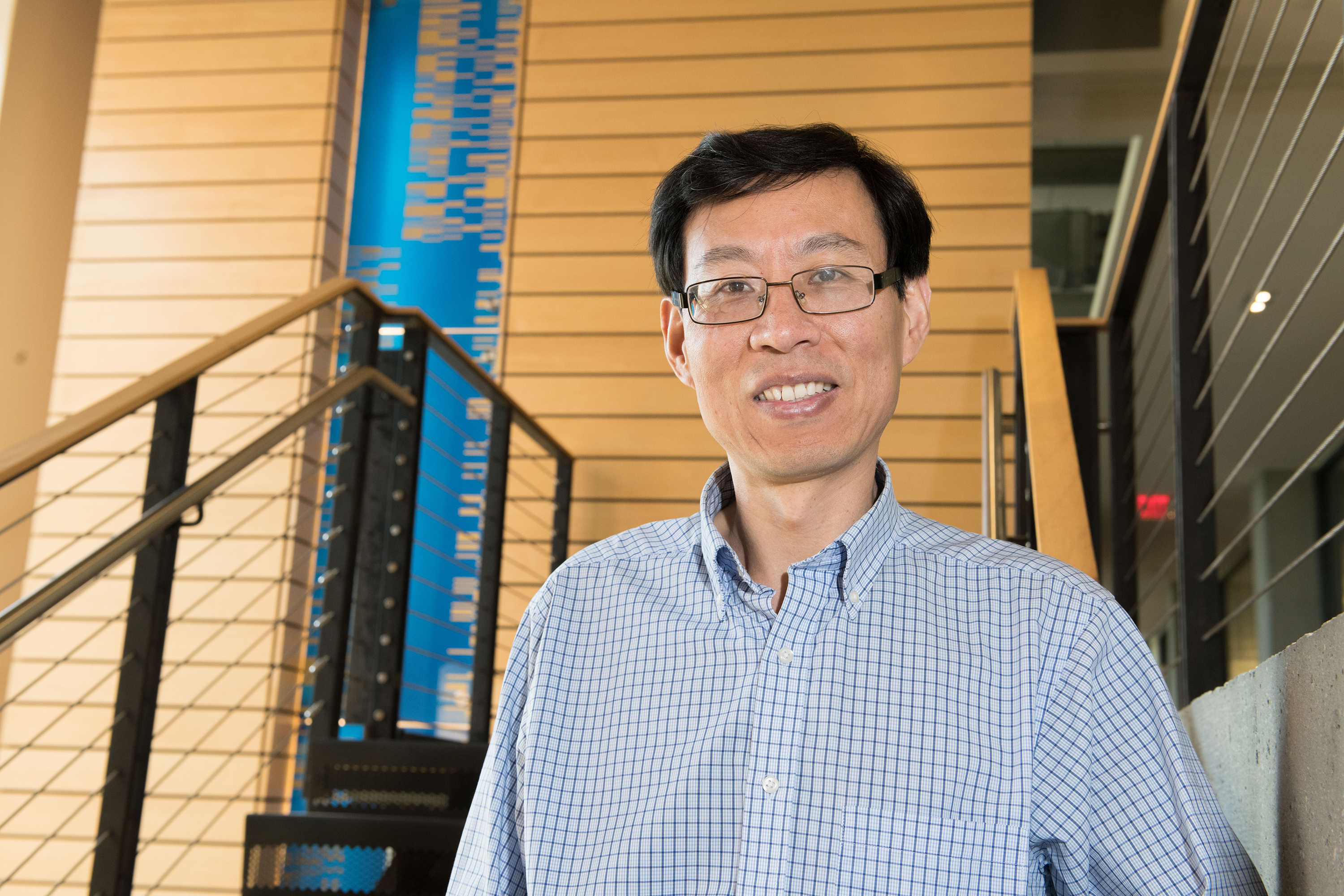 Professor Ronghu Wu from the School of Chemistry and Biochemistry is seen here in the Engineered Biosciences Building at Georgia Tech. Credit: Georgia Tech / Allison Carter