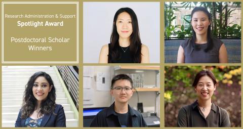 Postdoc winners of Research Administration & Support (RA&S) Spotlight Awards