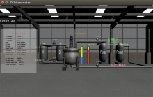 Screen capture shows a chemical processing plant in which critical parameters are rising due to false process data and control commands injected by an attacker. 